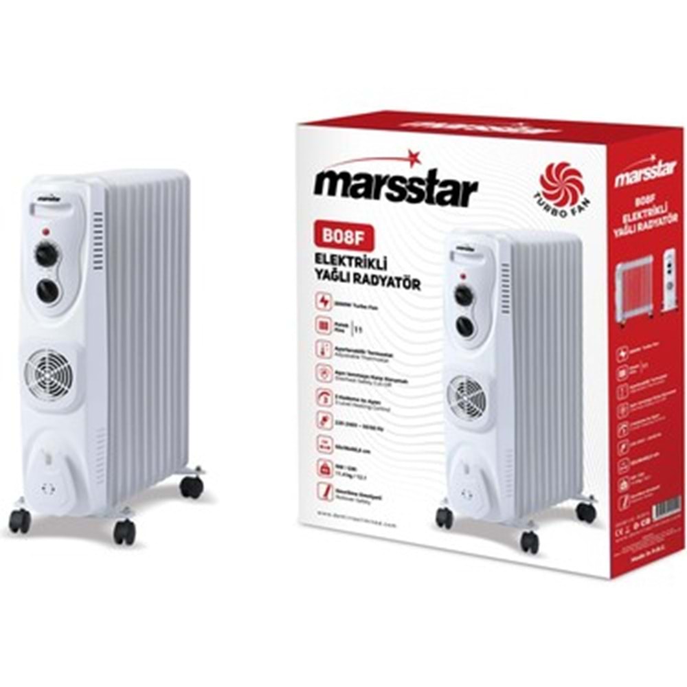 MARSSTAR B08P ELEKTRİKLİ YAĞLI RADYATÖR 11 DİLİM