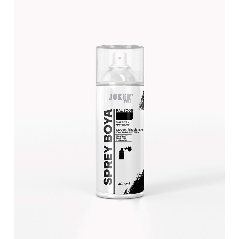 JOKER SPREY BOYA MAT SİYAH 400ml RAL 9005