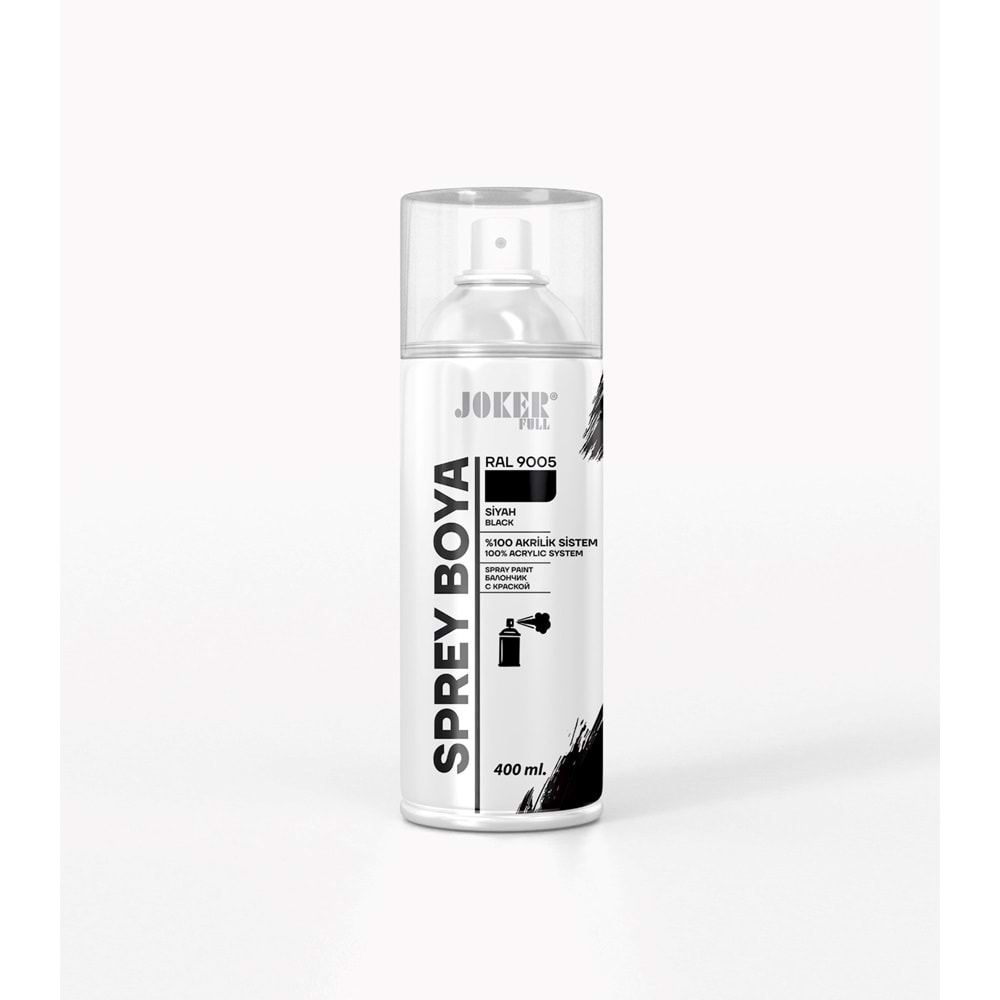 JOKER SPREY BOYA PARLAK SİYAH 400ml RAL 9005