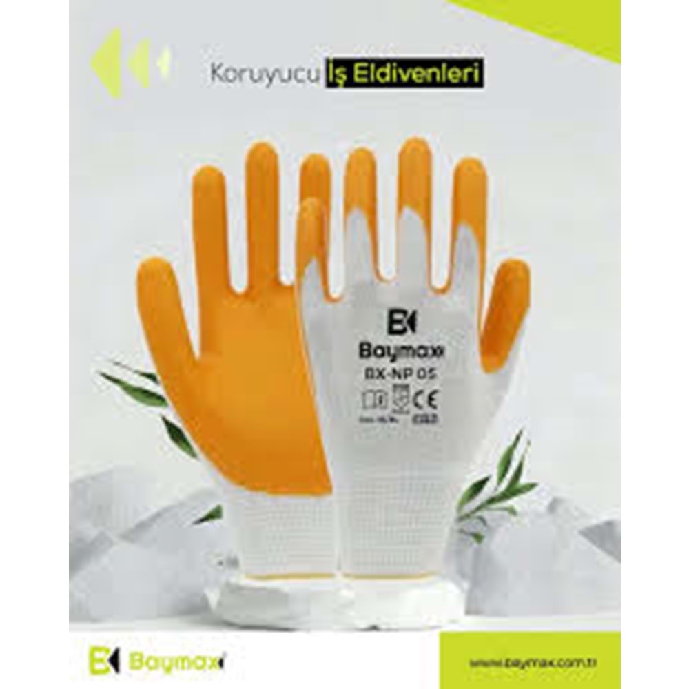 BX-NP 03 NİTRİL ELDİVEN SARI NO:9 BAYMAX