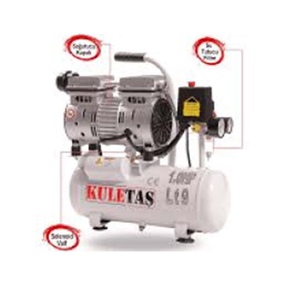 HAVA KOMPRESÖRÜ SESSİZ 9 LİTRE KULETAŞ 5587013