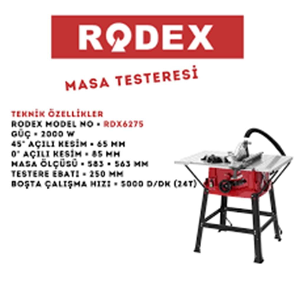 RODEX RDX 6275 MASA TESTERESİ