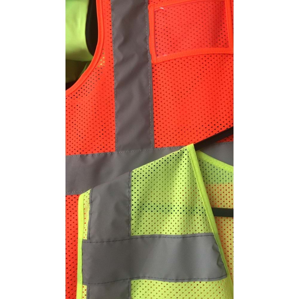 FİLELİ MÜHENDİS İKAZ YELEĞİ TURUNCU