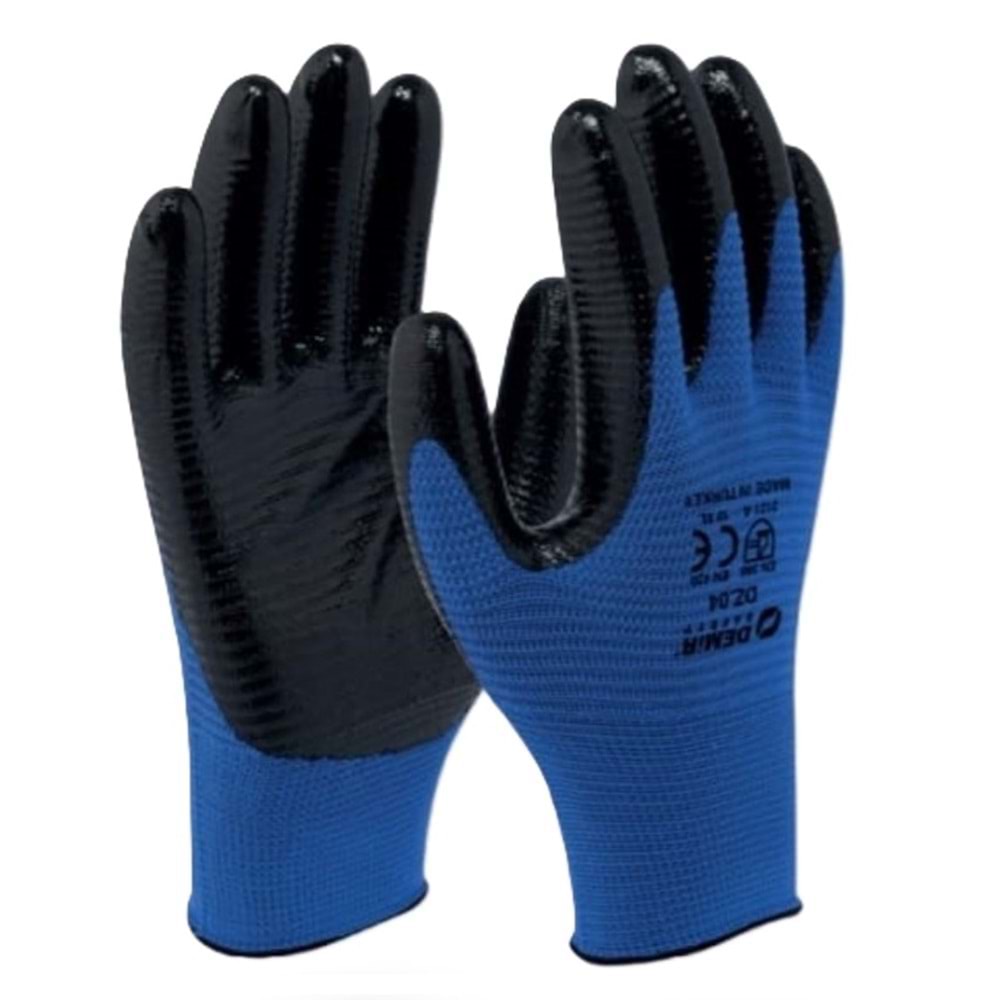 DMR 007 NİTRİL ELDİVEN MAVİ-SİYAH ZEBRA
