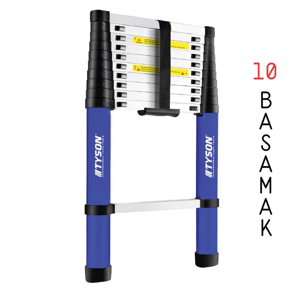 ALÜMİNYUM TELESKOPİK MERDİVEN ( 290 CM - 10 BASAMAK )