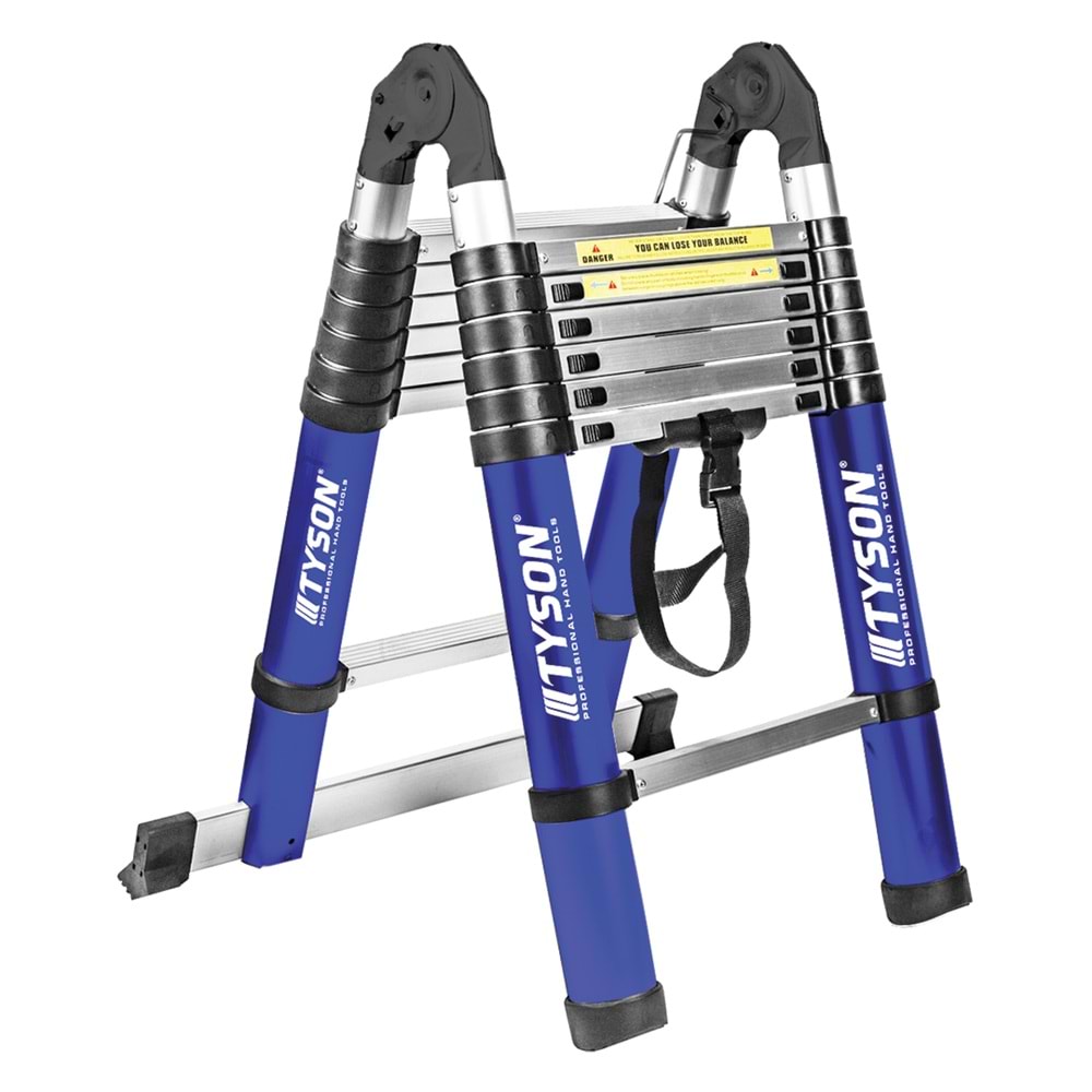 ALÜMİNYUM A-TİPİ TELESKOPİK MERDİVEN ( 440 CM - 7+7 BASAMAK)