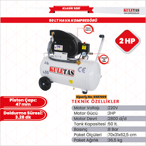 HAVA KOMPRESÖRÜ 200 LT. 3 HP KULETAŞ 5587007