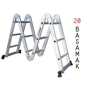 ALÜMİNYUM AKROBAT MERDİVEN ( 580 CM - 4X5 - 20 BASAMAK )