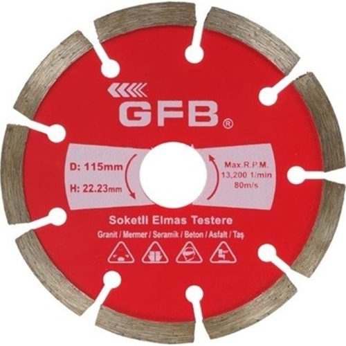 SOKETLİ ELMAS KESİM 180mm İTHAL