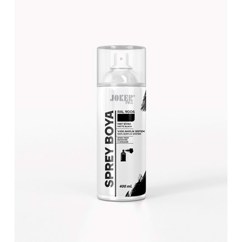 JOKER SPREY BOYA MAT SİYAH 400ml RAL 9005