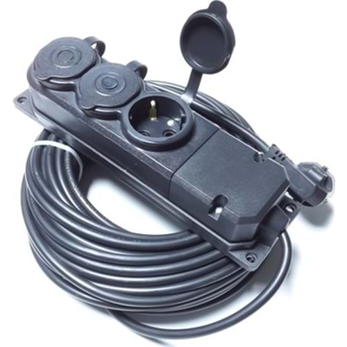 10 MT 3'LÜ MONOFAZE KAUÇUK GRUP PRİZ