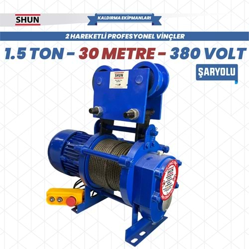 SHUN PROFOSYONEL VİNÇ ÇOK AMAÇLI 380 V 30 Mt 1500 Kg