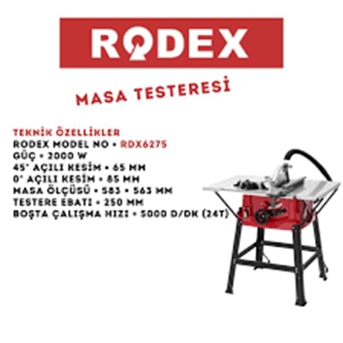 RODEX RDX 6275 MASA TESTERESİ