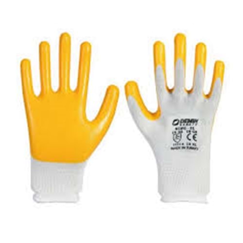 DMR 007 NİTRİL ELDİVEN BEYAZ-SARI