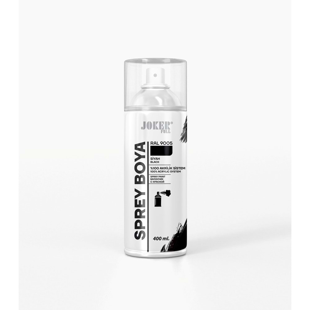 JOKER SPREY BOYA PARLAK SİYAH 400ml RAL 9005