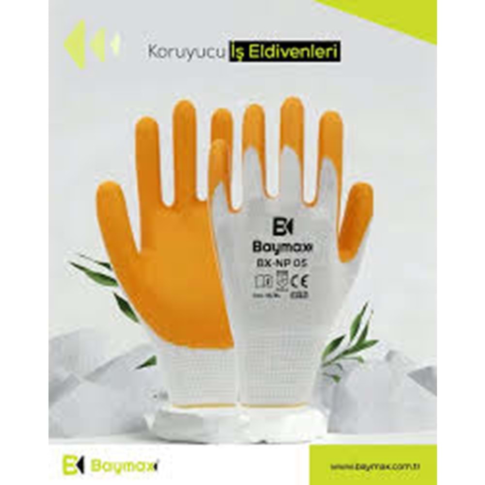 BX-NP 05 NİTRİL ELDİVEN SARI NO:9 BAYMAX