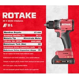ROTAKE D1 AKÜLÜ VİDALAMA
